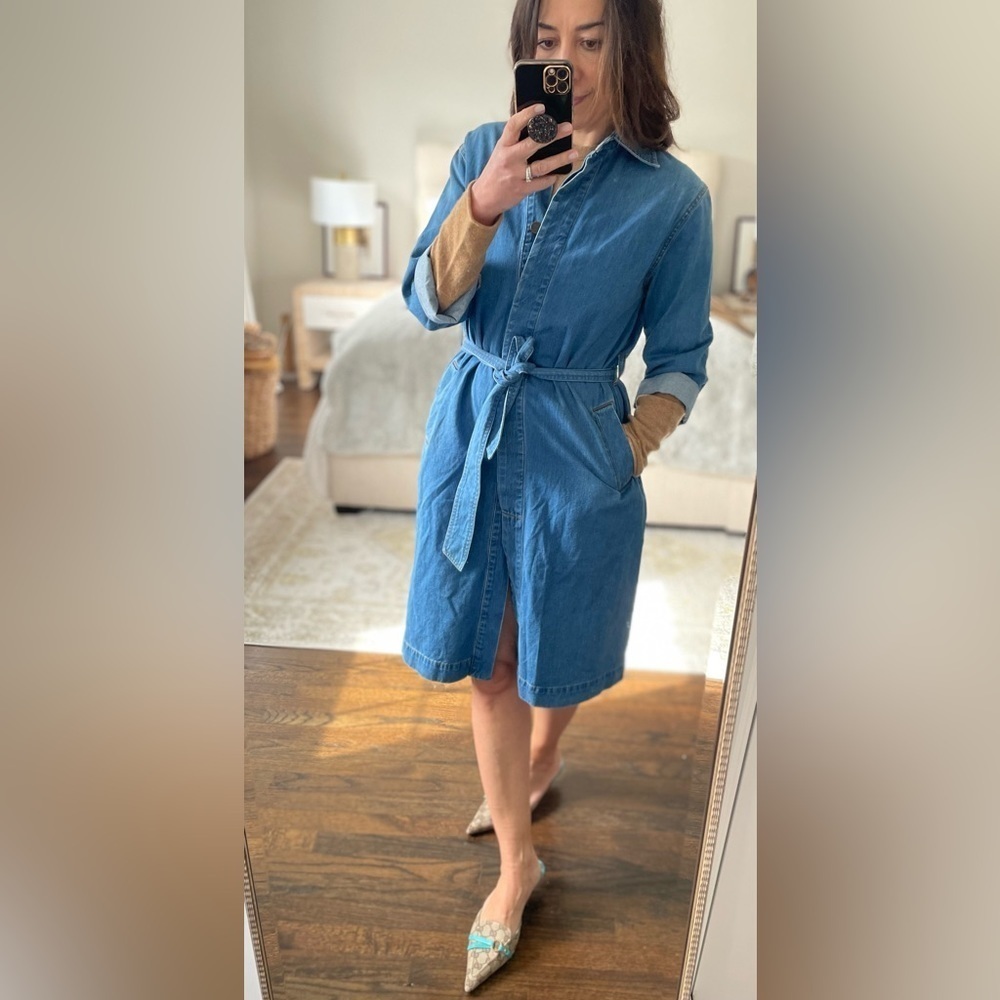 Who What Wear Denim Trench Coat Dress